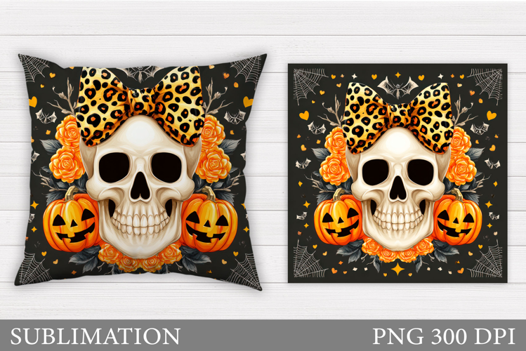 Skull Pillow Sublimation. Halloween Pillow Sublimation