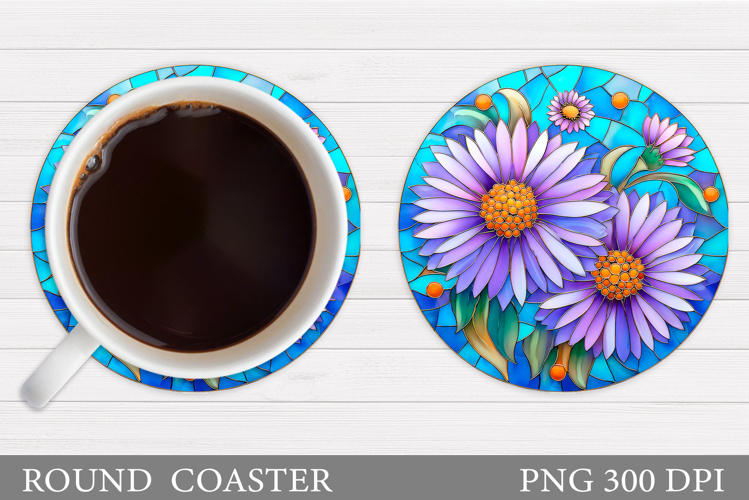 Floral Coaster Sublimation. Flowers Coaster Design