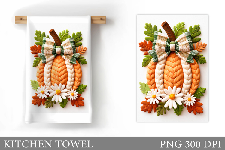 Crochet Pumpkin Kitchen Towel. Fall Kitchen Towel Design