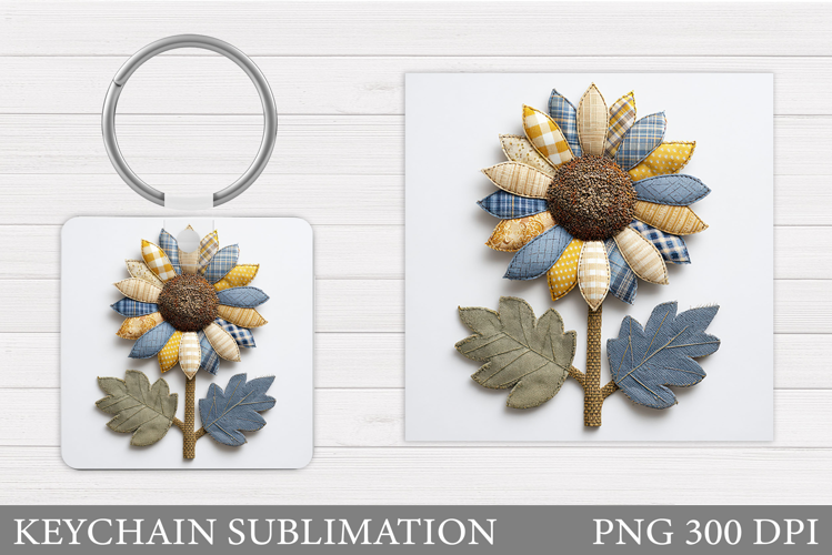 Sunflowers Keychain Sublimation. Summer Flowers Keychain
