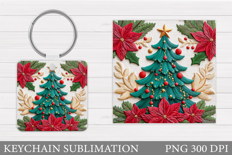 Christmas Tree Keychain. Christmas Keychain Sublimation