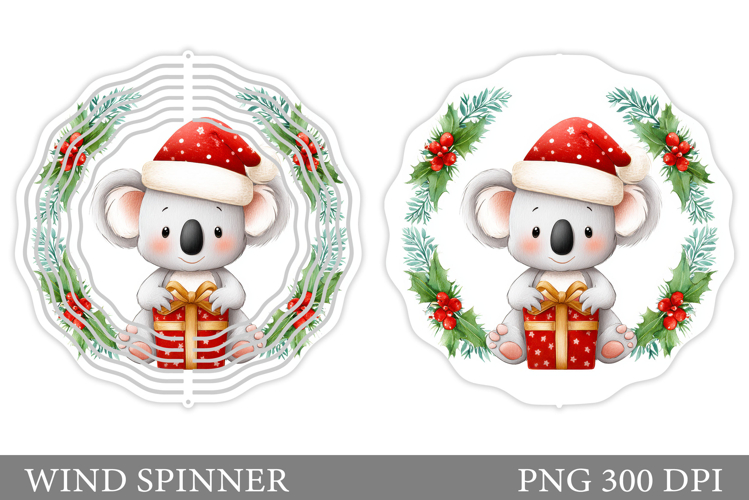 Christmas Koala Wind Spinner. Christmas Wind Spinner Design