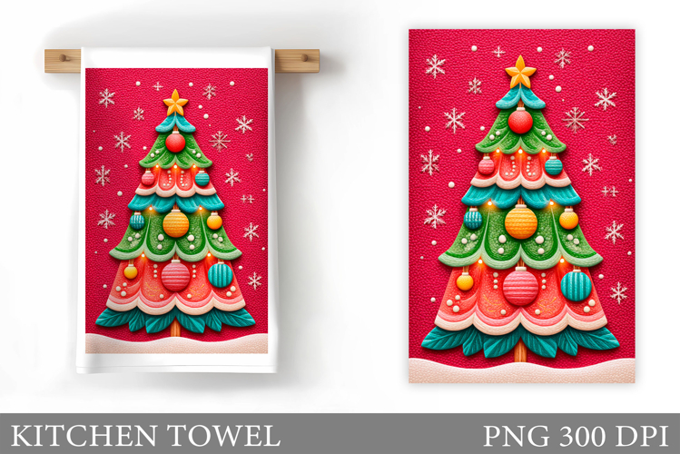 Christmas Tree Kitchen Towel. Christmas Kitchen Towel Design
