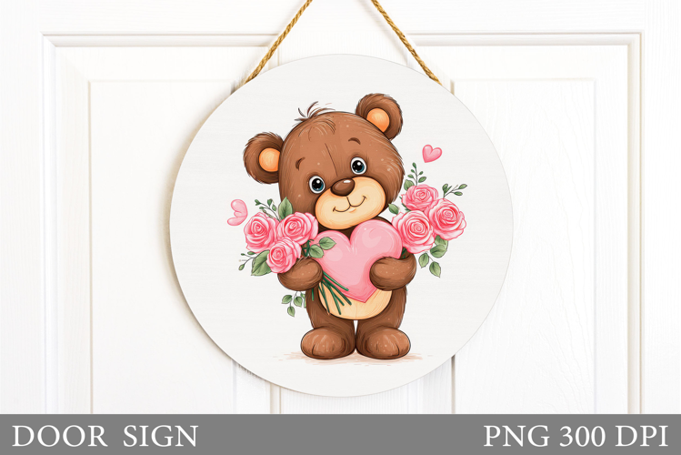Valentines Bear Door Sign. Valentines Door Sign Design