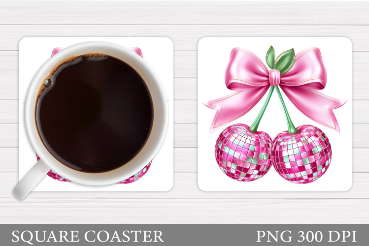 Disco Ball Cherry Coaster Design. Disco Cherry Sublimation