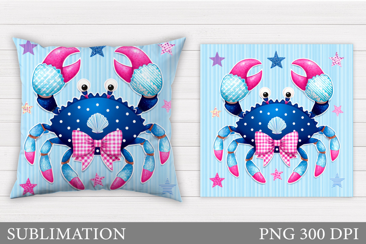 Crab Pillow Sublimation. Crab Sublimation