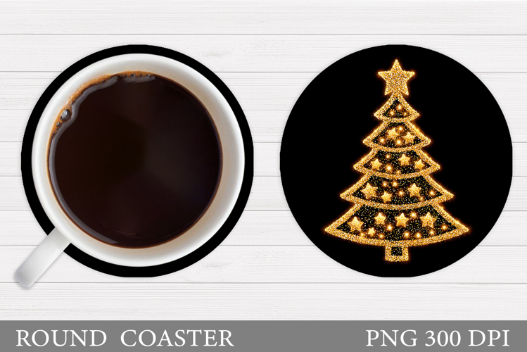 Christmas Tree Coaster Sublimation. Christmas Coaster Design