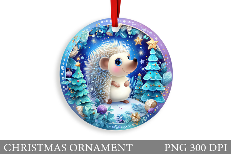 Cute Raccoon Christmas Ornament. Cute Raccoon Sublimation