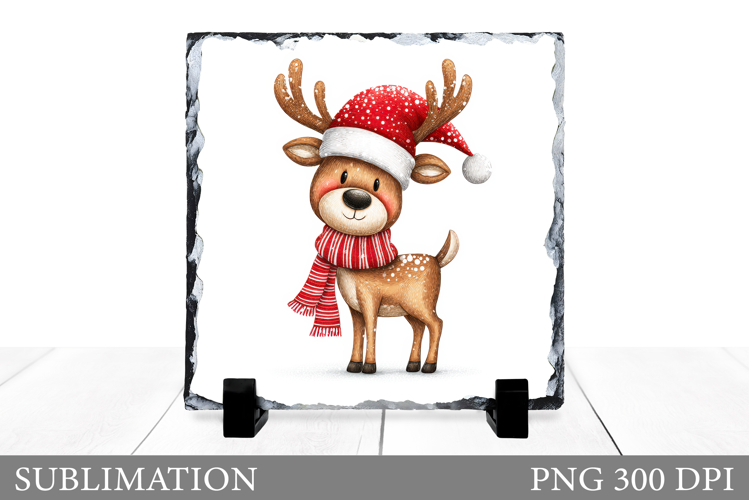 Christmas Deer Sublimation. Christmas Deer Slate Design