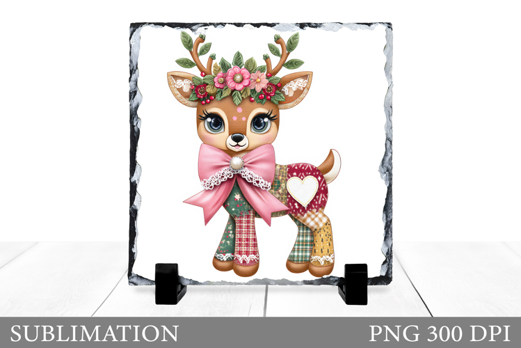Christmas Deer Sublimation. Christmas Deer Slate Design