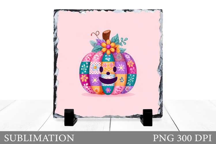 Pumpkin Slate Design. Patchwork Pumpkin Sublimation