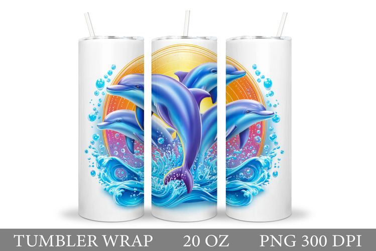 Dolphins Tumbler Design. Dolphin Tumbler Sublimation