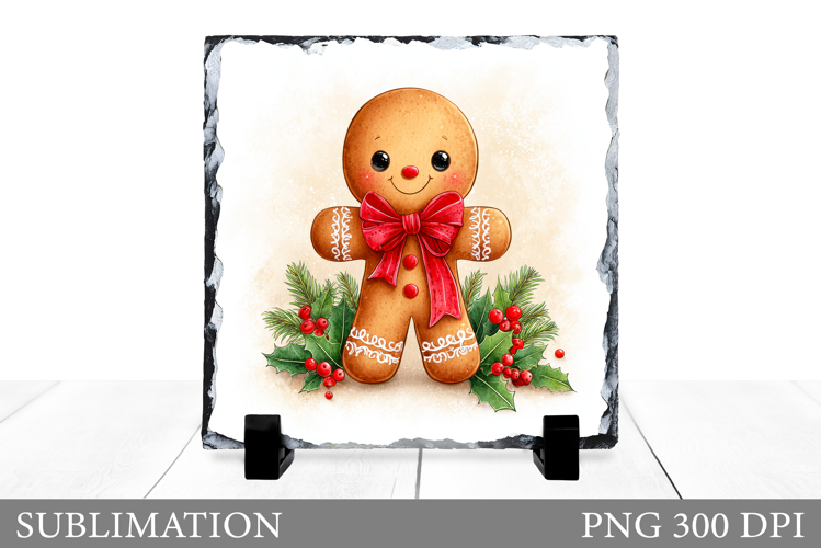 Cute Gingerbread Sublimation. Gingerbread Slate Design