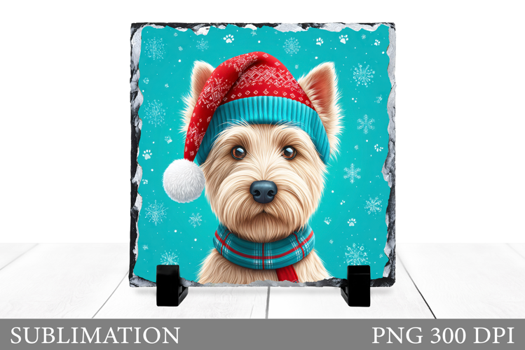 Christmas Dog Sublimation. Christmas Dog Slate Sublimation