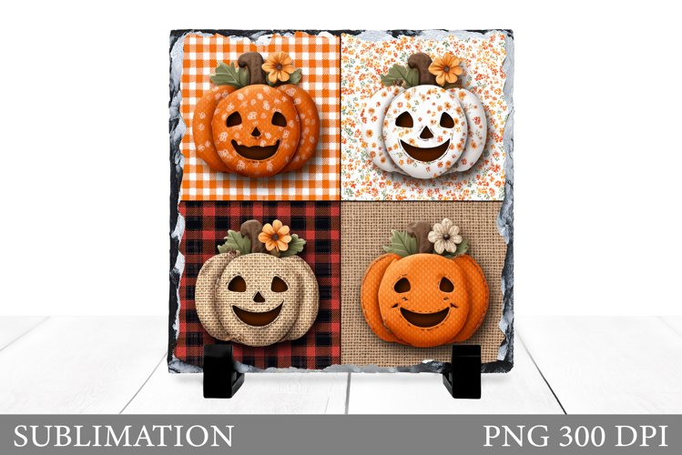 Halloween Pumpkin Slate Design. Halloween Sublimation