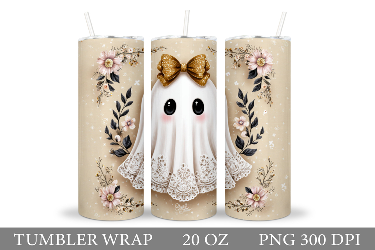 Cute Halloween Tumbler. Cute Ghost Tumbler Design