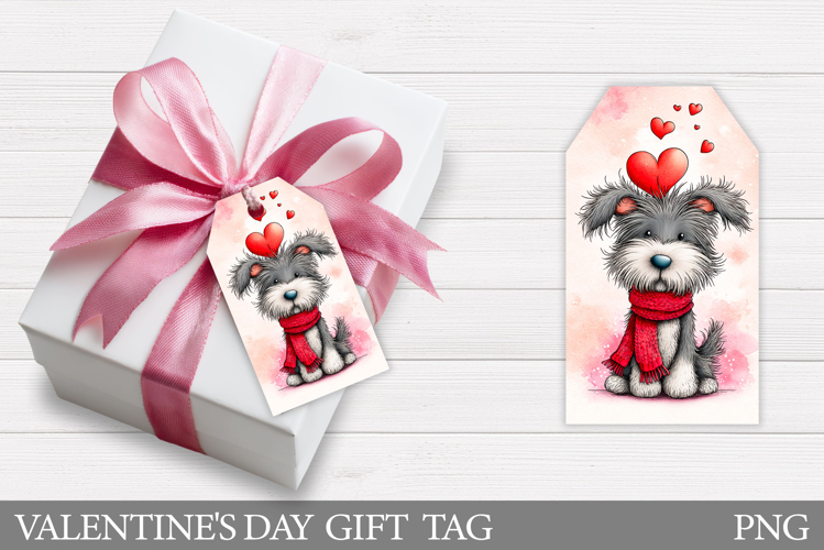 Valentines Dog Gift Tag Design. Valentine Gift Tag Printable