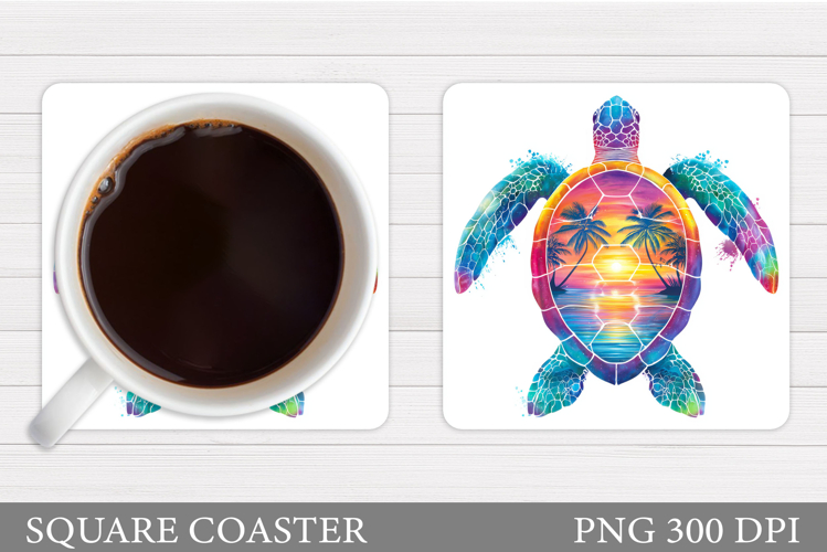 Sea Turtle Coaster Design. Turtle Coaster Sublimation