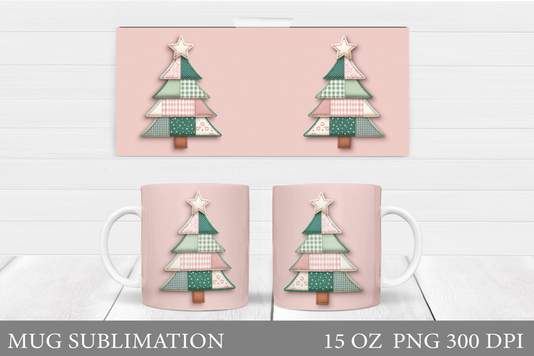 Christmas Tree Mug Design. Christmas Mug Sublimation