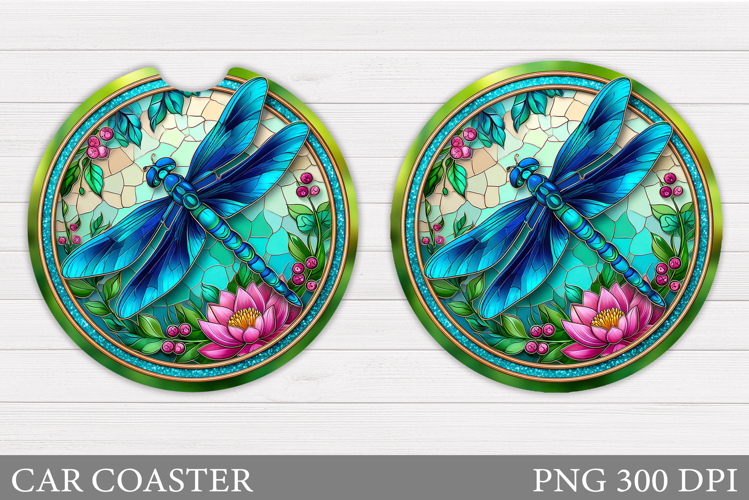Dragonfly Car Coaster. Dragonfly Sublimation