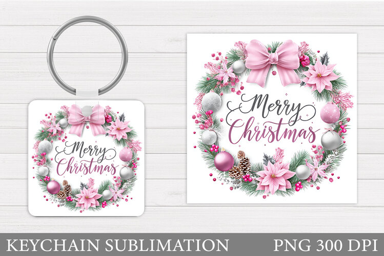 Merry Christmas Keychain. Christmas Keychain Design example image 1