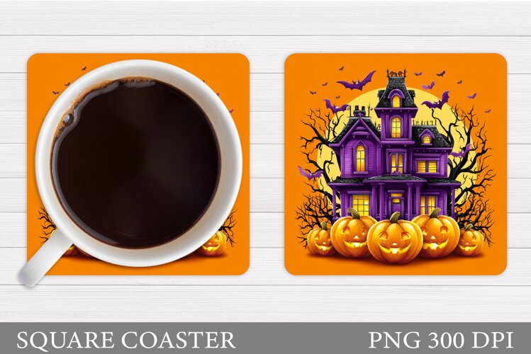 Halloween Coaster Design. Halloween Sublimation example image 1