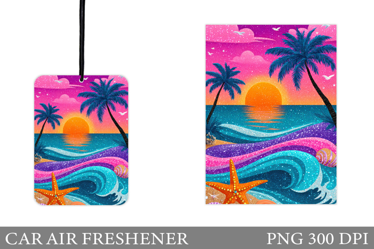 Palm Tree Car Air Freshener Design. Sea Car Air Freshener