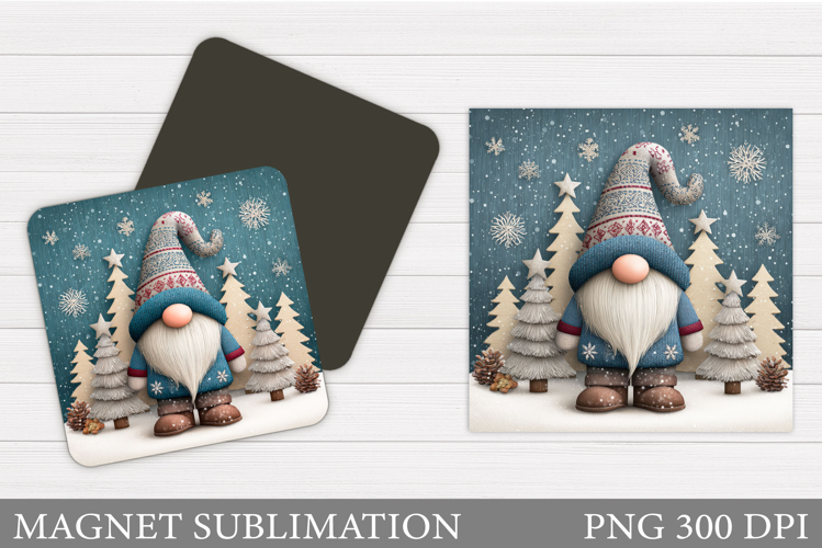 Christmas Gnome Magnet. Christmas Magnet Sublimation