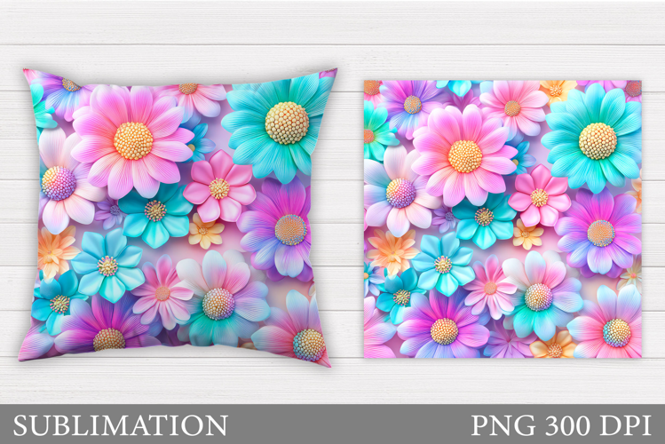 Flowers Pillow Design. Floral Pillow Sublimation