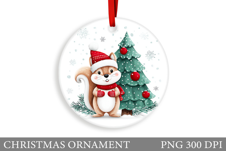 Cute Squirrel Christmas Ornament. Christmas Ornament Design