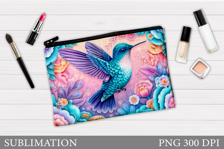 Hummingbird Cosmetics Bag Design. Hummingbird Makeup Bag