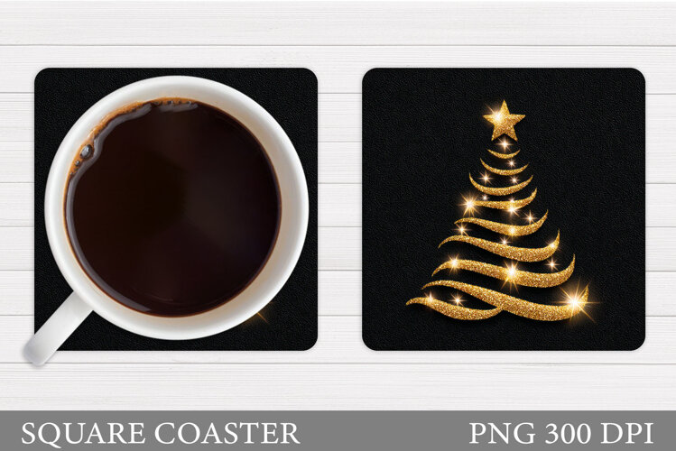 Christmas Tree Coaster Sublimation. Christmas Coaster Design example image 1