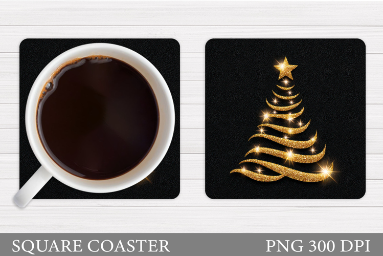 Christmas Tree Coaster Sublimation. Christmas Coaster Design