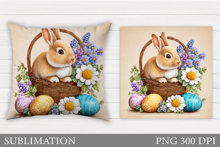 Easter Bunny Sublimation. Easter Bunny Pillow Design