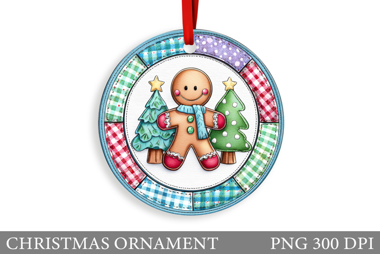 Gingerbread Christmas Ornament. Cute Raccoon Sublimation
