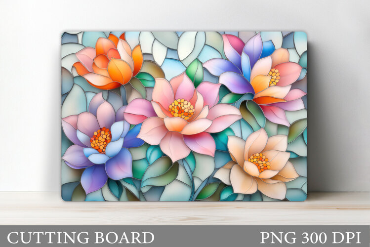 Flowers Cutting Board. Floral Cutting Board Sublimation example image 1