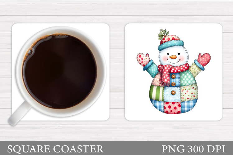 Cute Snowman Coaster. Christmas Coaster Sublimation