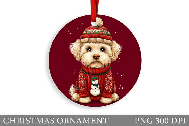 Cute Dog Christmas Ornament. Christmas Ornament Design
