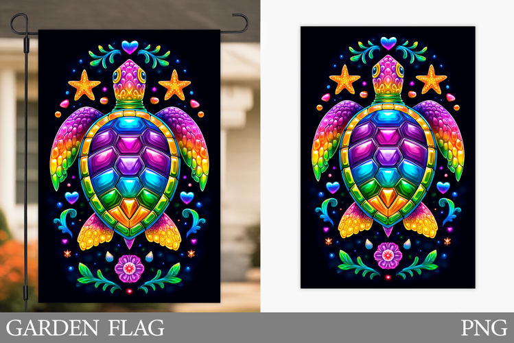 Sea Turtle Garden Flag Design. Sea Turtle Sublimation