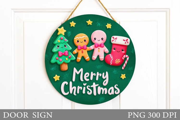Christmas Door Sign Design. Merry Christmas Door Sign