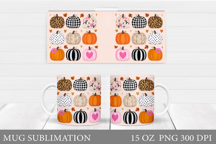 Pumpkin Mug Design. Pumpkin Mug Sublimation example image 1