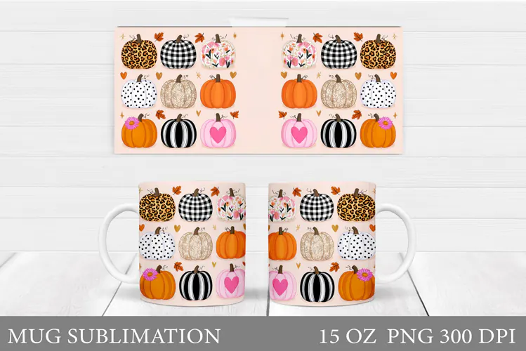 Pumpkin Mug Design. Pumpkin Mug Sublimation