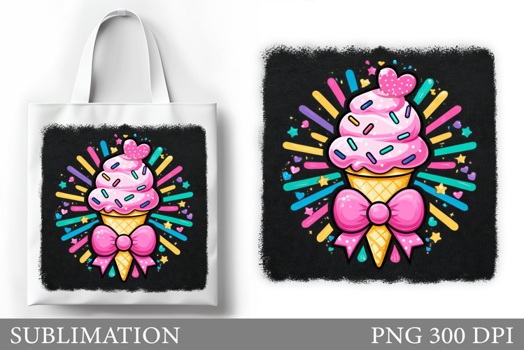 Ice Cream Tote Bag Sublimation. Summer Tote Bag Design