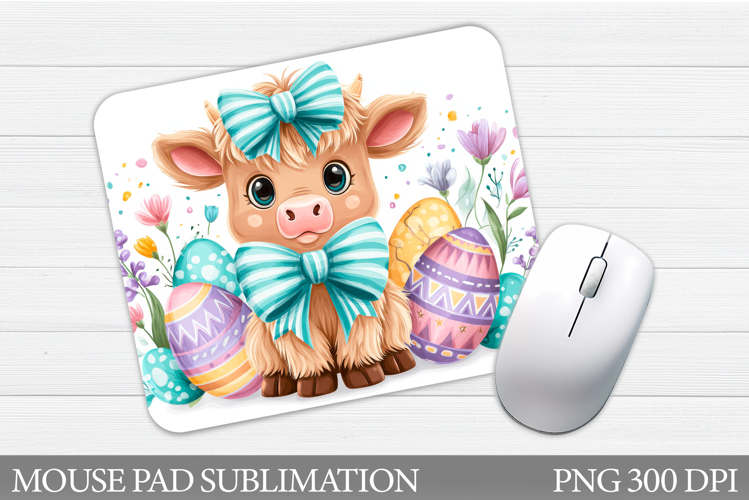 Easter Cow Mouse Pad Design. Easter Mouse Pad Sublimation