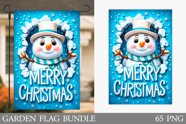 Snowman Garden Flag. Christmas Garden Flag Sublimation