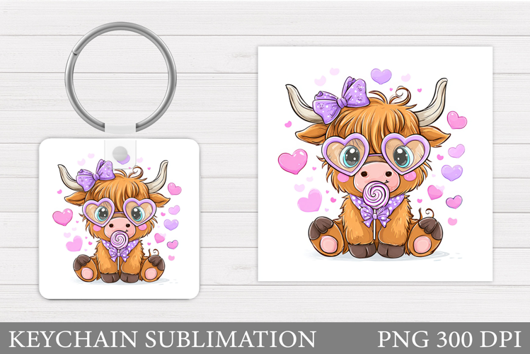 Valentines Cow Keychain. Valentine Keychain Design