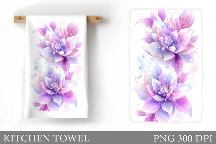 Flowers Kitchen Towel. Floral Kitchen Towel Design