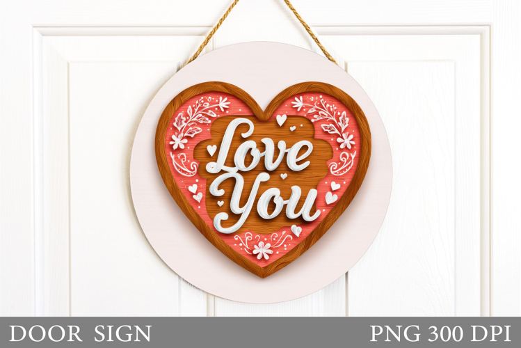 Valentines Day Door Sign. Hearts Door Sign Sublimation