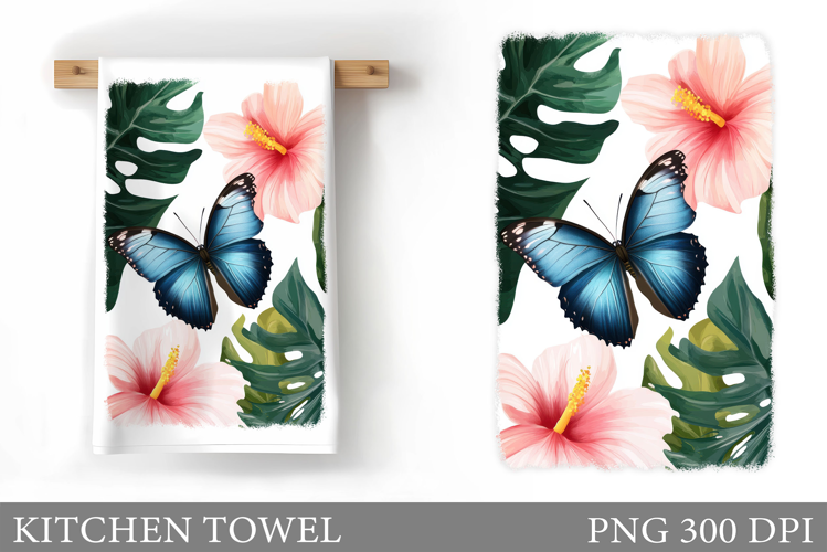 Butterfly Kitchen Towel Design. Butterfly Sublimation