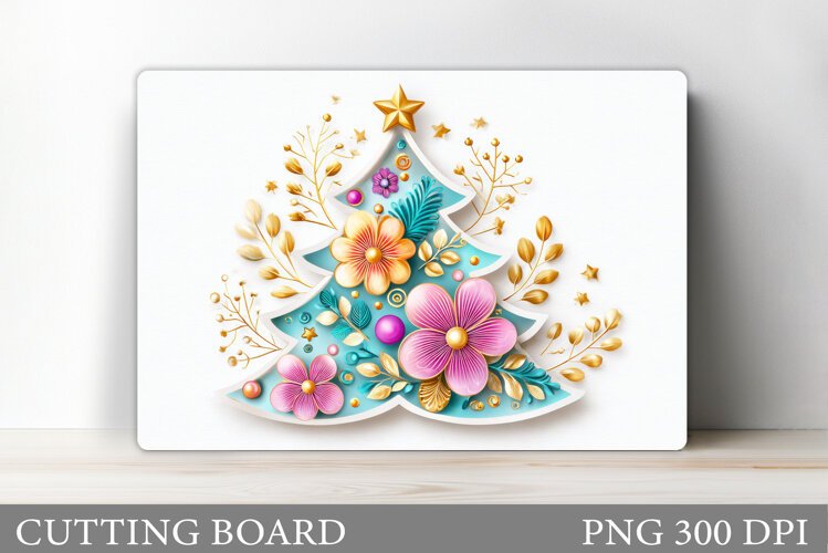 Christmas Tree Cutting Board. Christmas Tree Sublimation example image 1